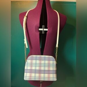 Nanette Lepore Plaid Crossbody Bag with Gold Accents